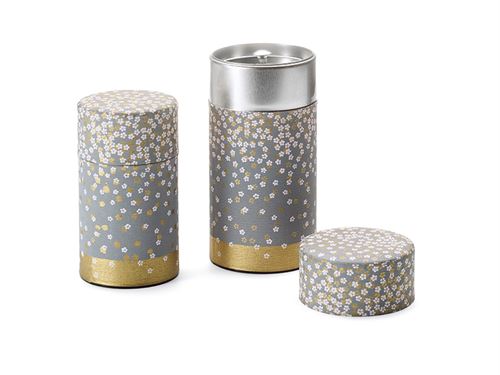 Japanese Washi-Paper Wrapped Caddy - Blue