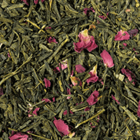 Green tea with Rose petals