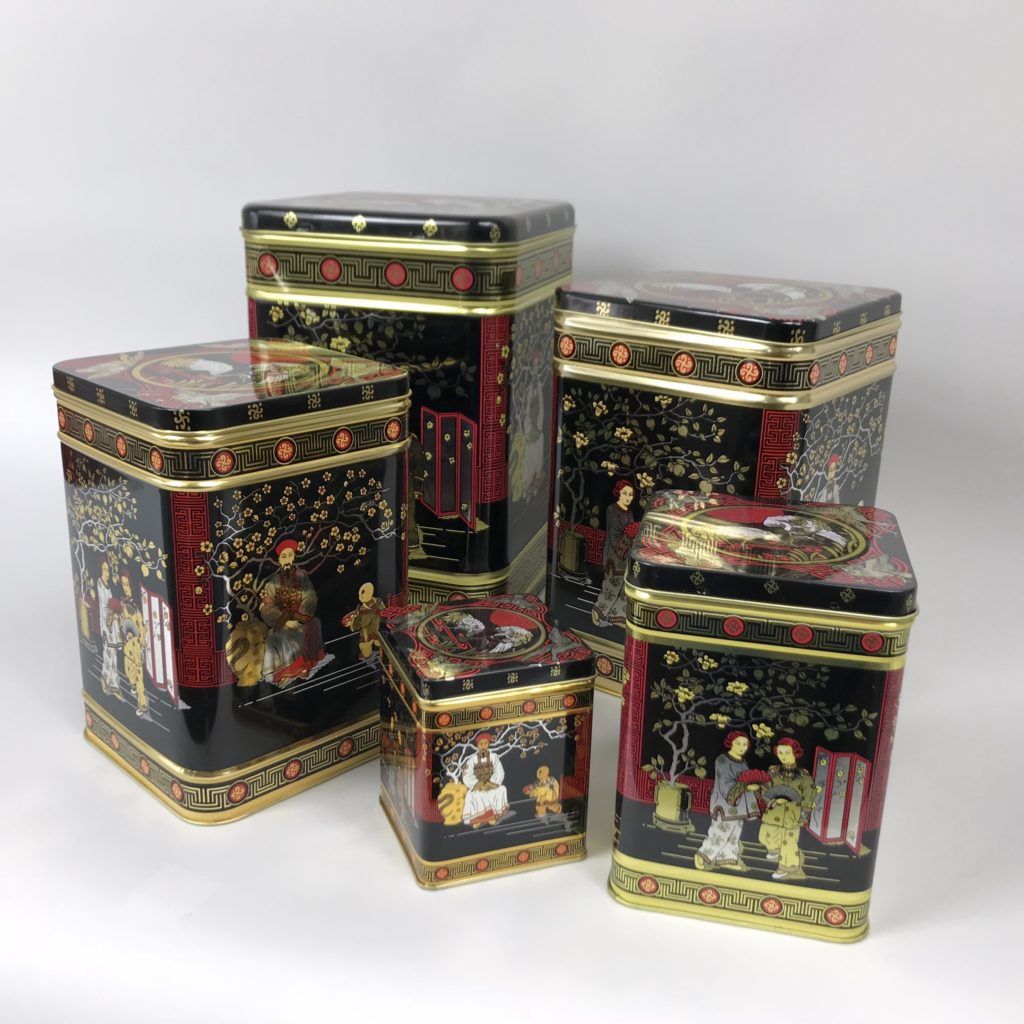 Black Japanese Design Tea Caddy