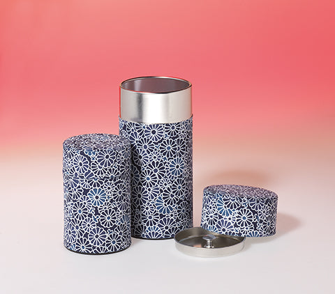 Tea Tin Round Floral Pattern